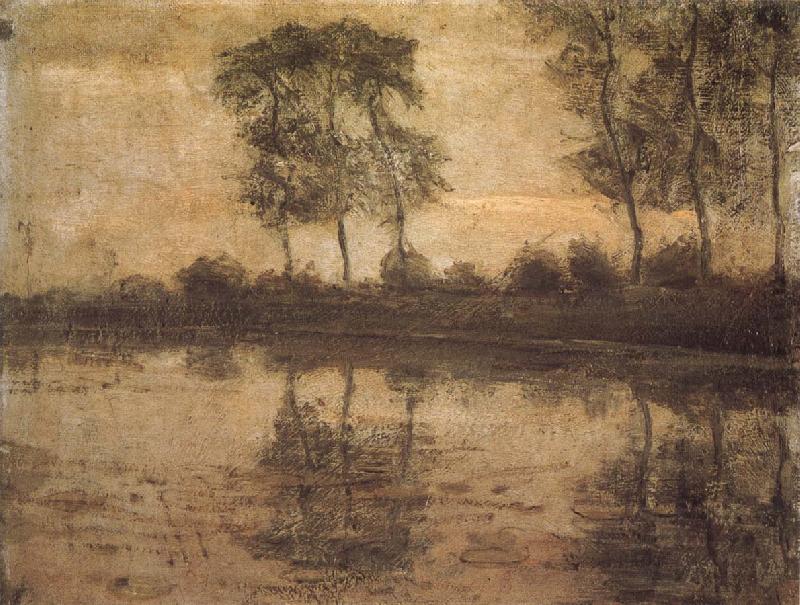 Piet Mondrian Trees at the edge of Gaiyin river oil painting image